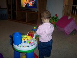 My daughter playing with her Playground